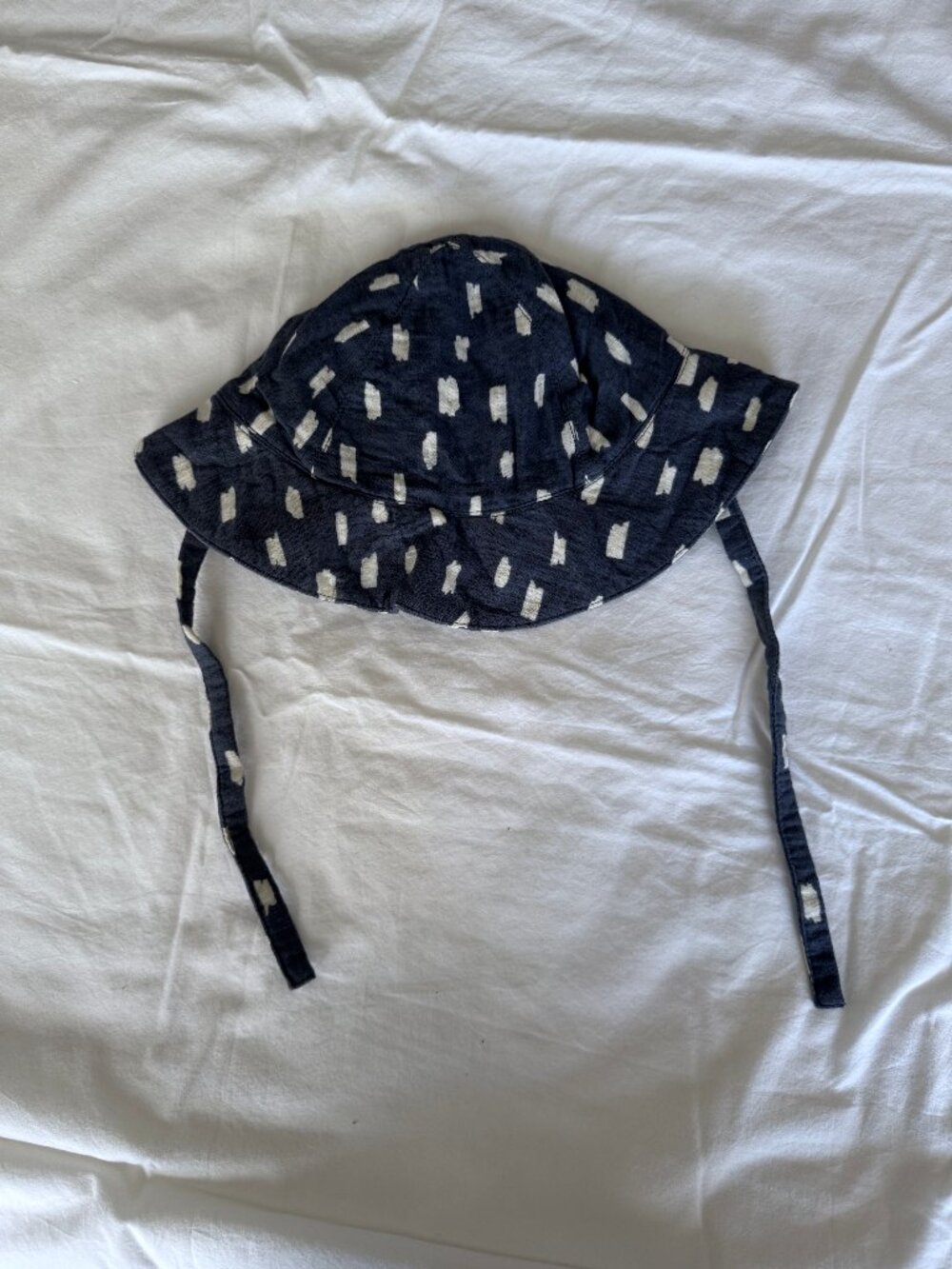Hanna Andersson Soft Cotton Toddler Sunhat, Blue/White Print.